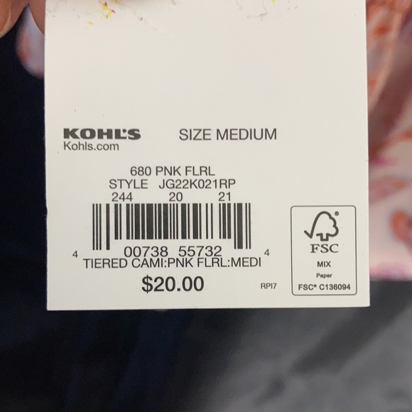 SO pink floral tiered cami boho top M XL or XXL jr - Picture 13 of 17